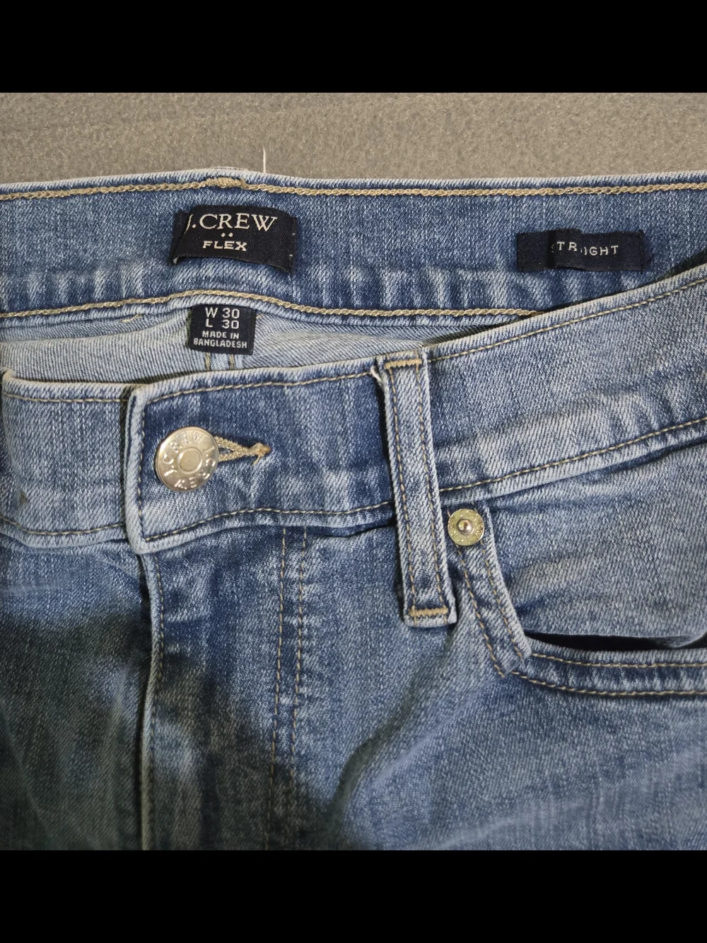 J.Crew Flex Straight Jeans Men's 30x30 Light Wash Stretch Denim Blue